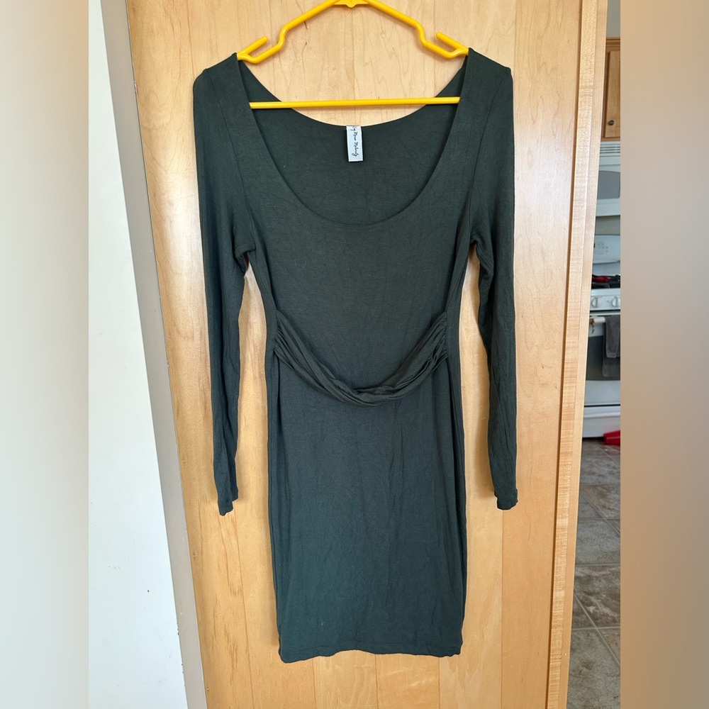 Sexy Mama Maternity long sleeve midi dress